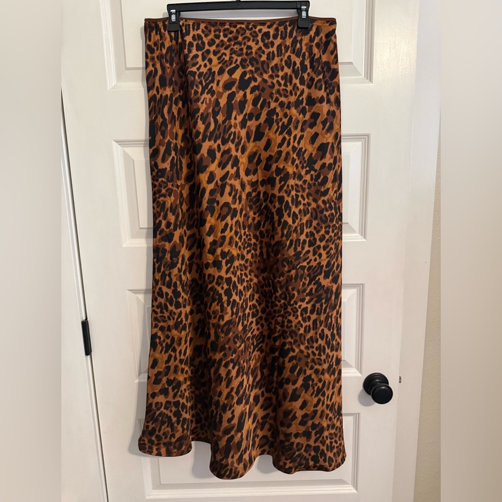 a new day Brown Leopard Print A-Line Skirt